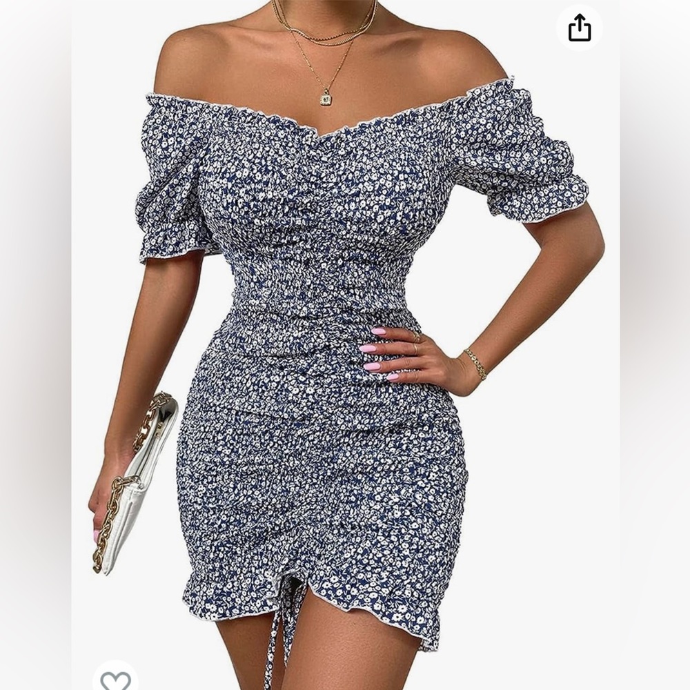 Woman’s off the shoulder summer bodycon dress